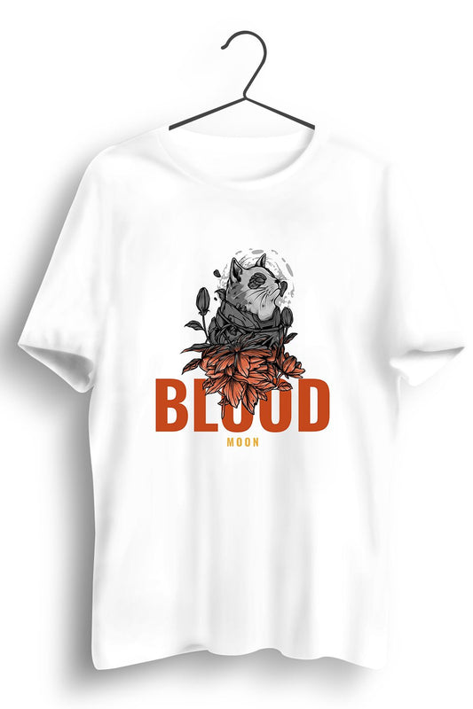 Blood Moon Graphic Printed White Tshirt