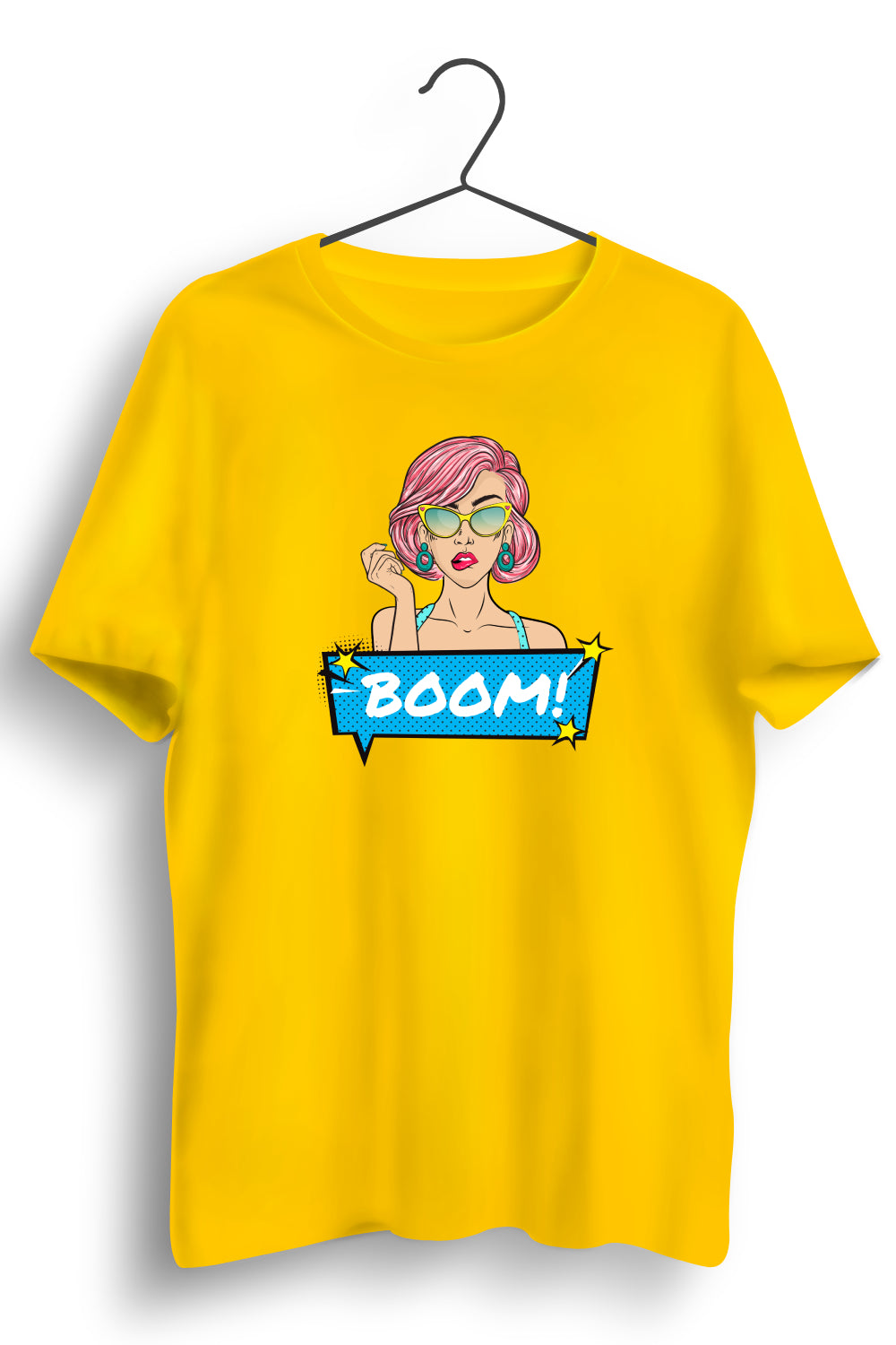 Boom Graphic Printed Yellow Tshirt
