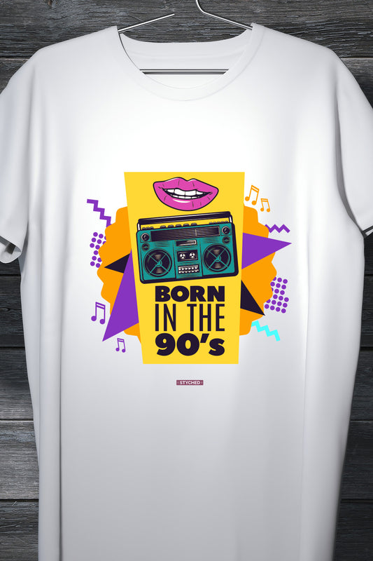 Born in the 90s - Retro printed graphic Tee for the 90 born - White