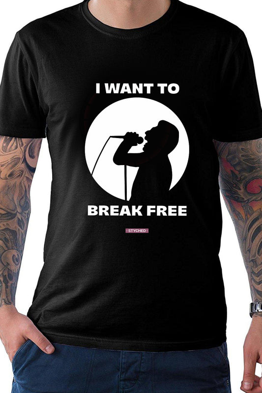 I Want to Break Free! Queen - Quirky Graphic T-Shirt Black Color