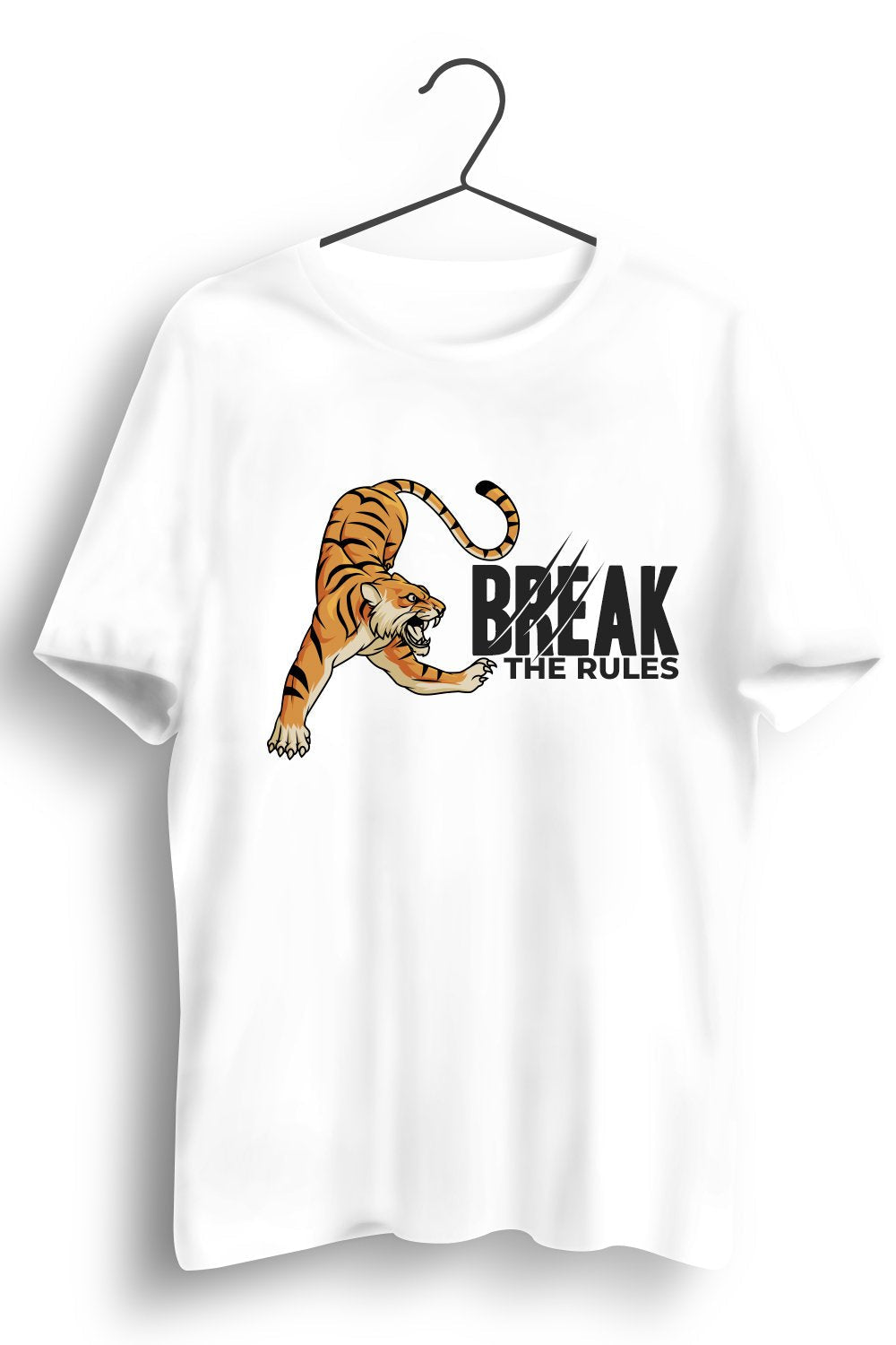 Break The Rules Graphic Printed White Tshirt