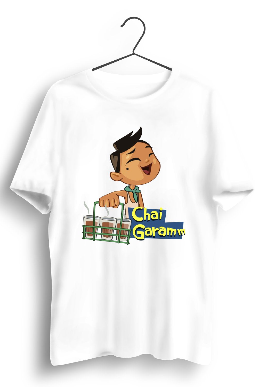 Chai Garam Graphic Printed White Tshirt