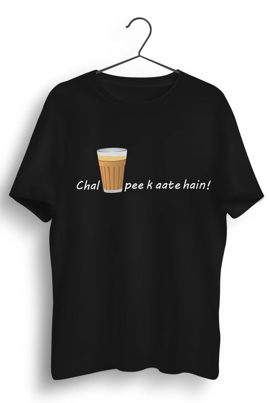 Chai Peeke Aate Hai Black Tshirt