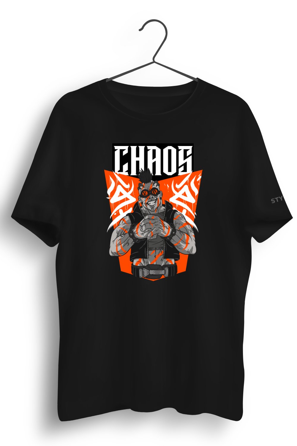 Chaos Graphic Printed Black Tshirt
