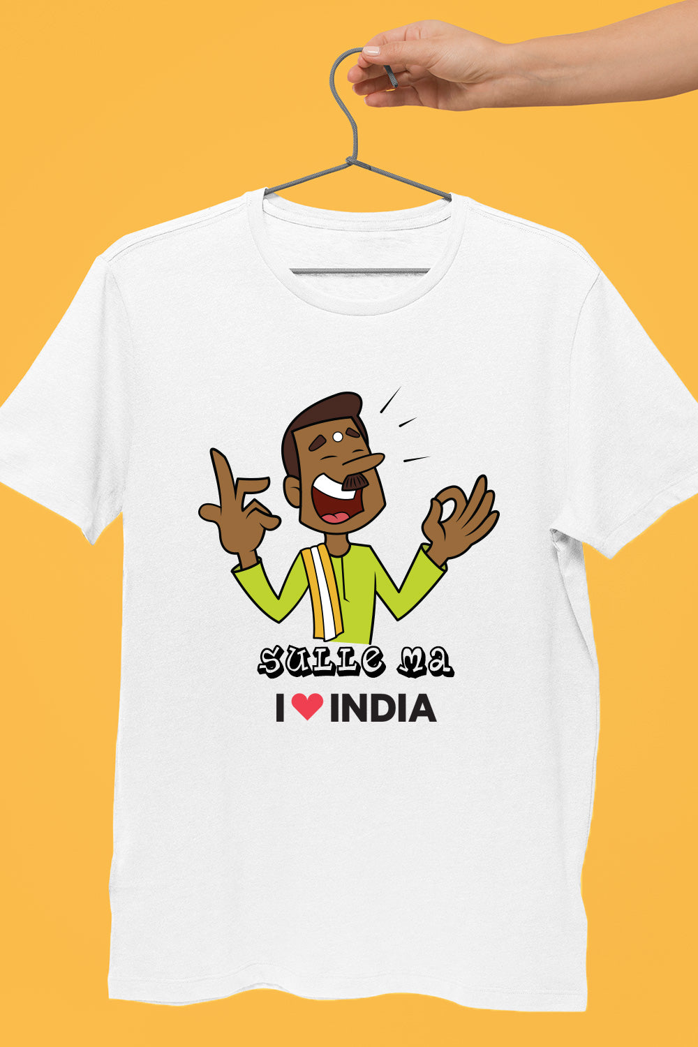 Sulle Ma - Styched in India Graphic T-Shirt White Color