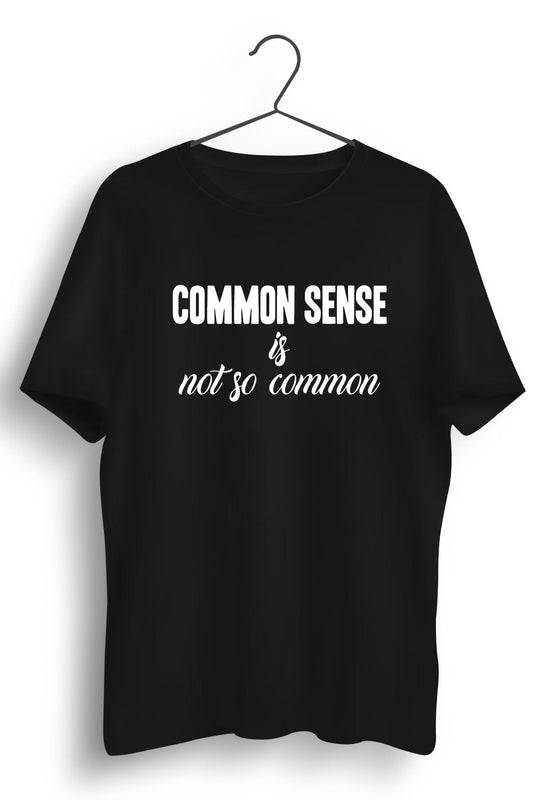 Common Sense Graphic Printed Black Tshirt