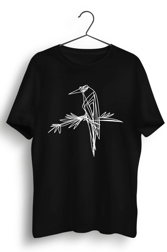 Crow Graphic Printed Black Tshirt
