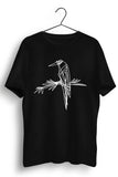 Crow Graphic Printed Black Tshirt