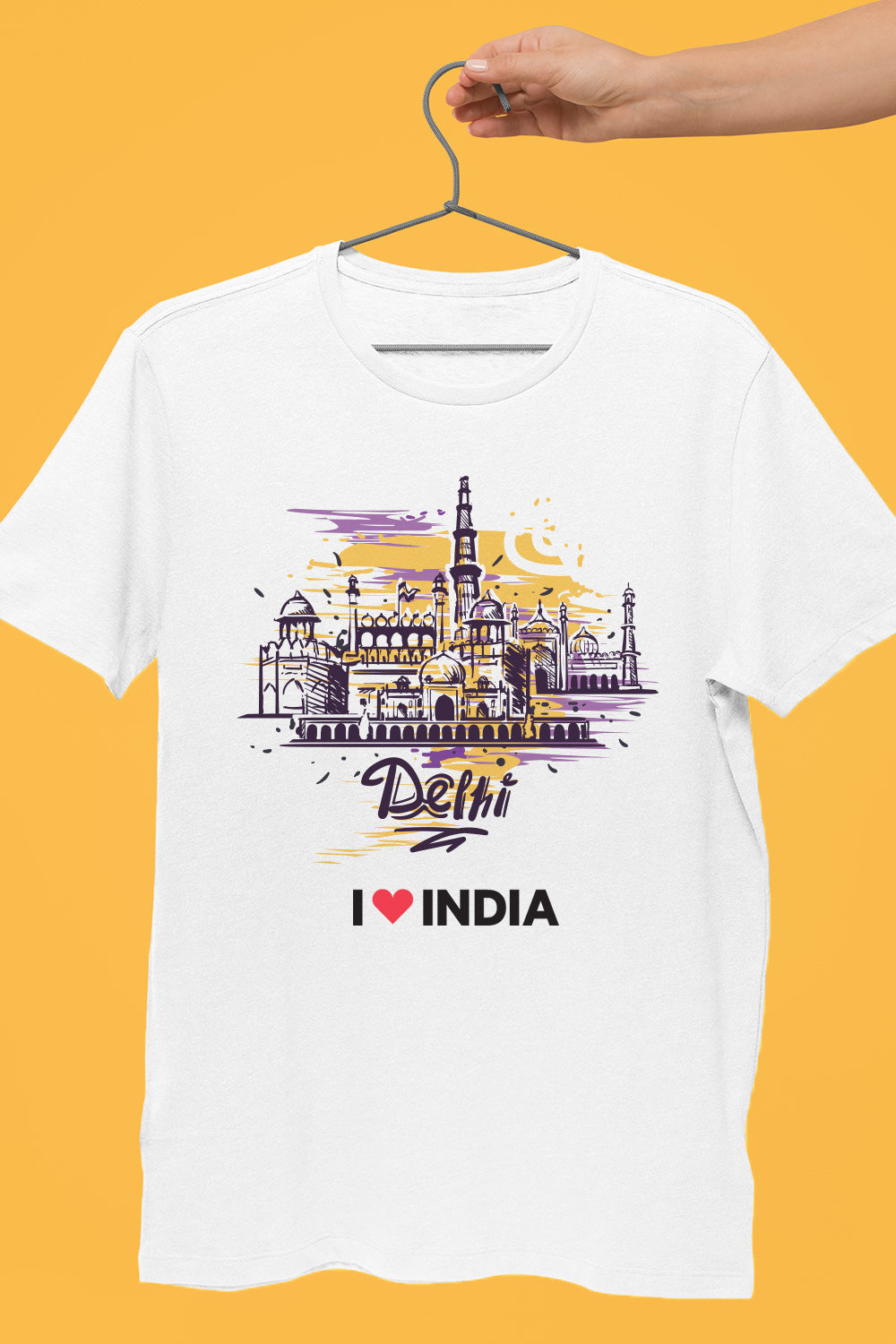 Delhi - Styched in India Graphic T-Shirt White Color