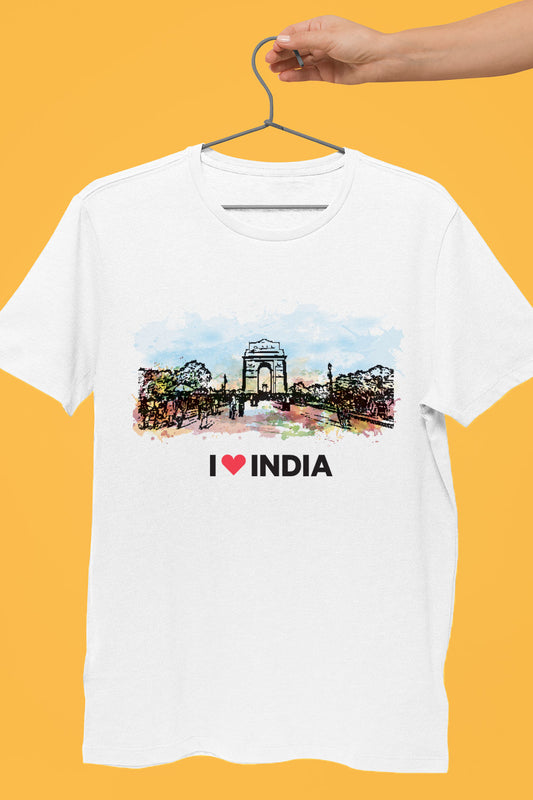 India Gate - Styched in India Graphic T-Shirt White Color