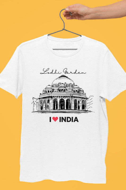 Lodhi Gardens - Styched in India Graphic T-Shirt White Color