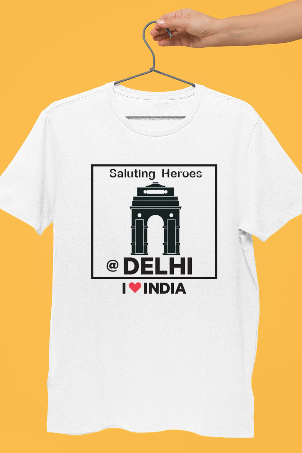 Delhi Saluting Our Heroes - Styched in India Graphic T-Shirt White Color