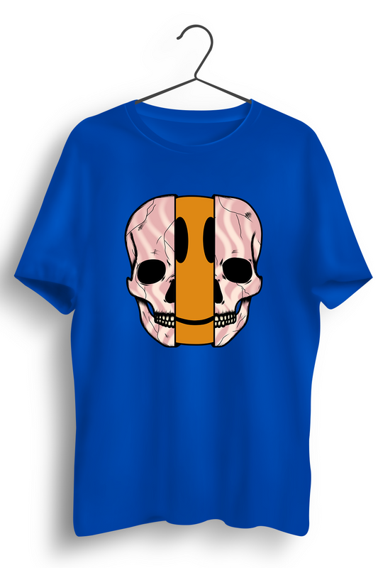 Dis Skull Graphic Printed Blue Tshirt