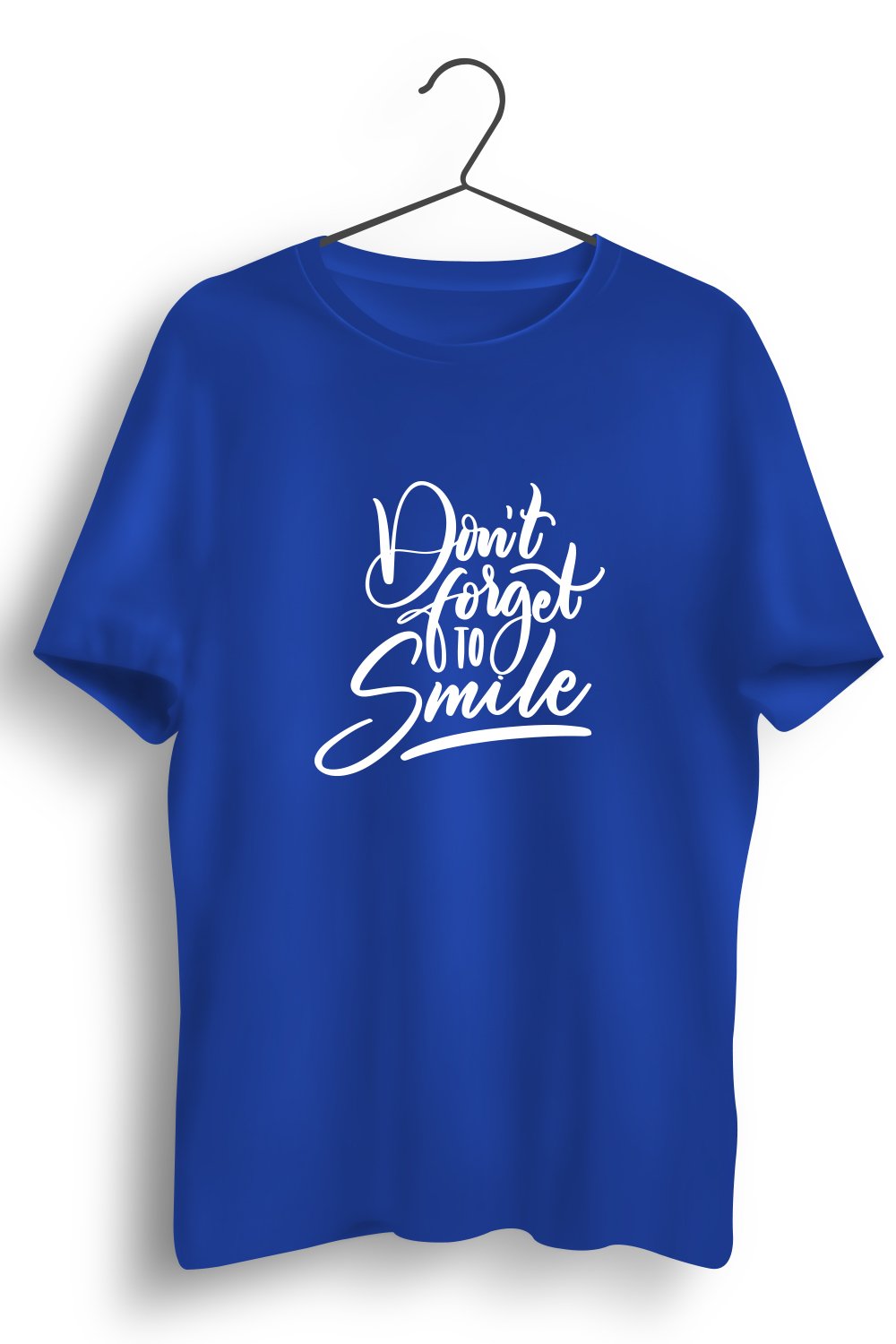 Smile Graphic Printed Blue Tshirt