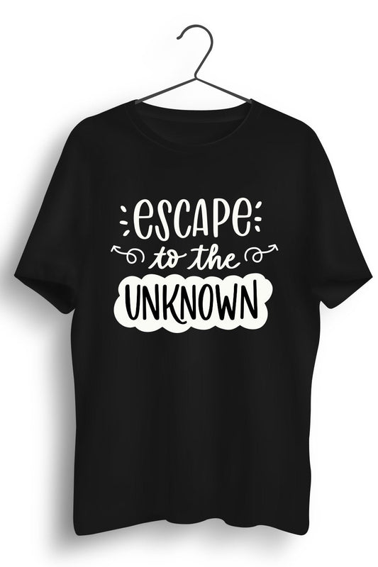 Escape To The Unknown Graphic Printed Black Tshirt