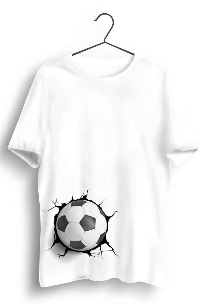 Football Crash Graphic Printed White Tshirt