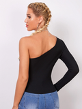 Full Sleeve Black Fitted Top