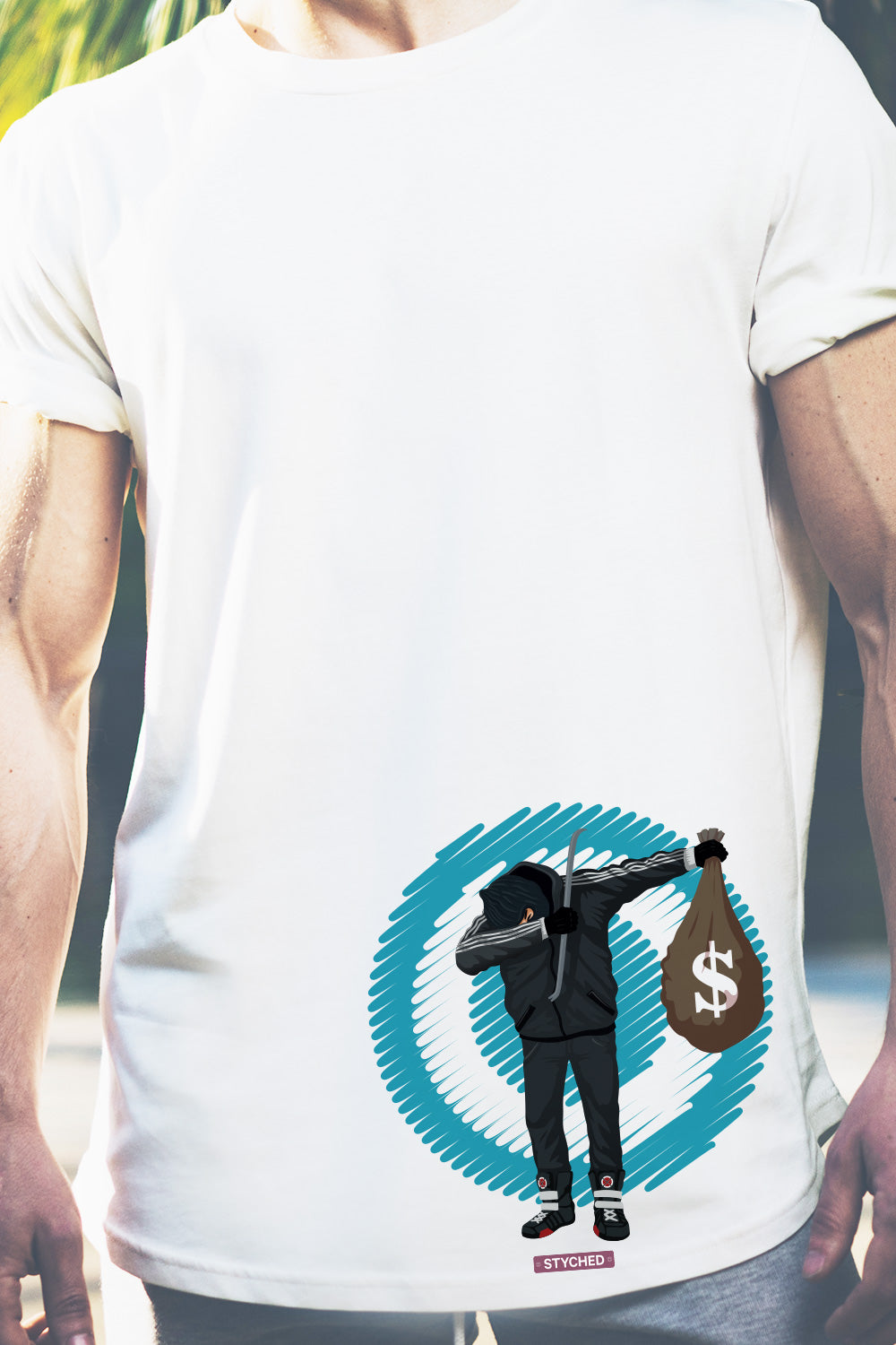 Gangster Dab - Asymmetrical Print Contemporary TShirt