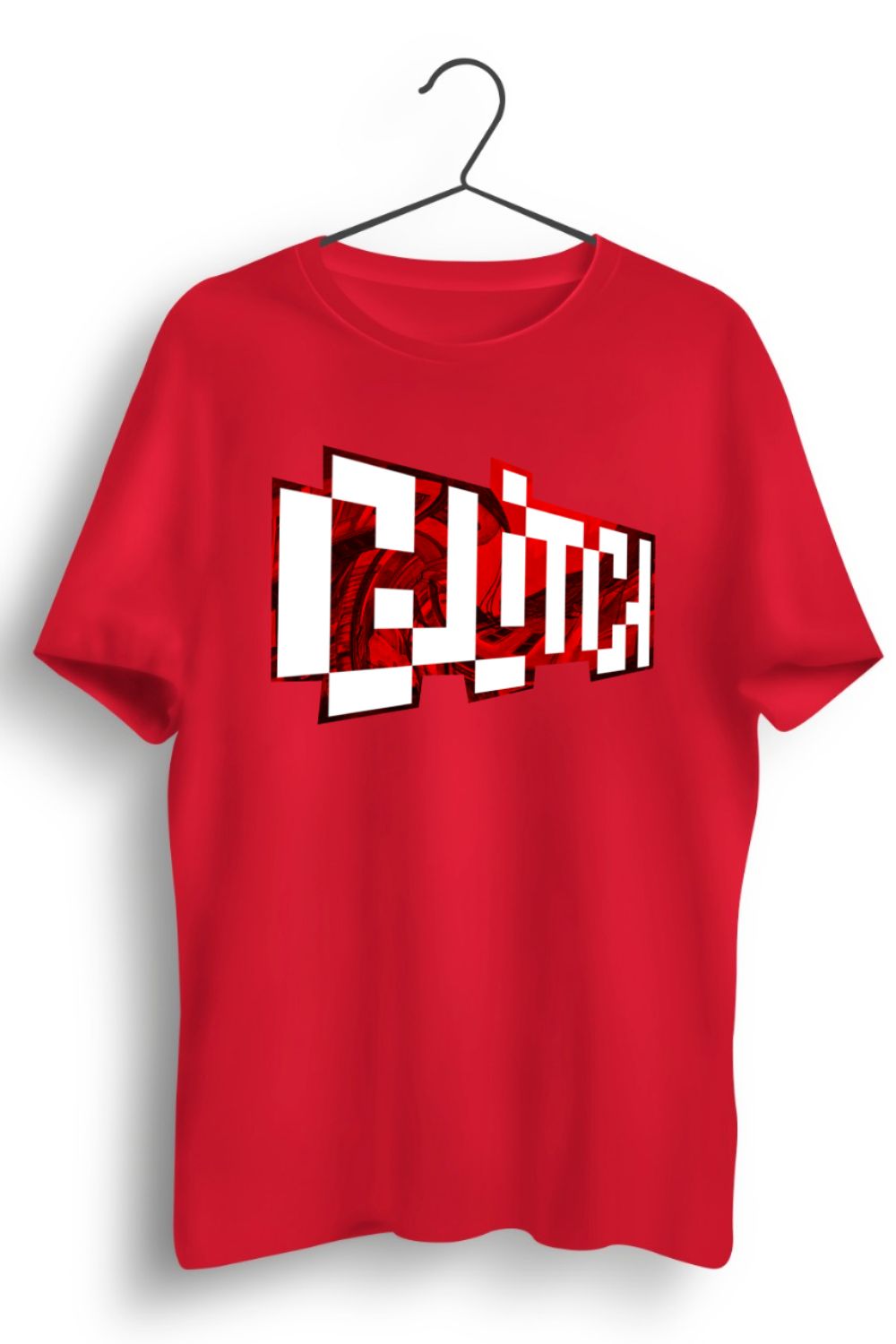 Glitch 3D Printed Graphic Red Tshirt