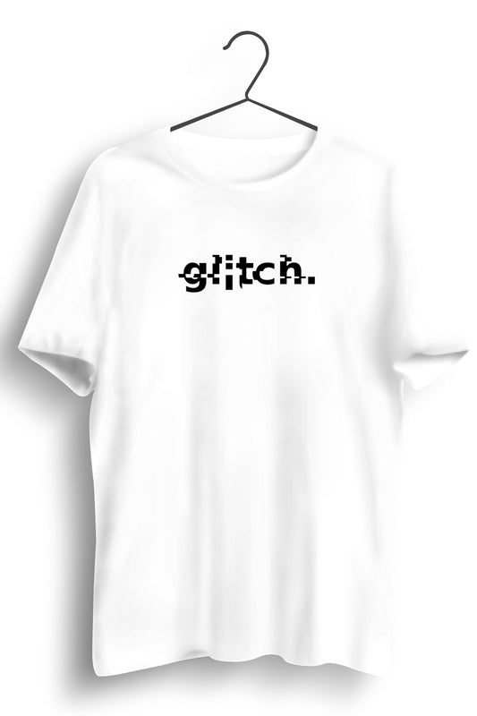 Glitch Printed White Tshirt