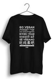 Go Vegan Multilingual Black Tshirt