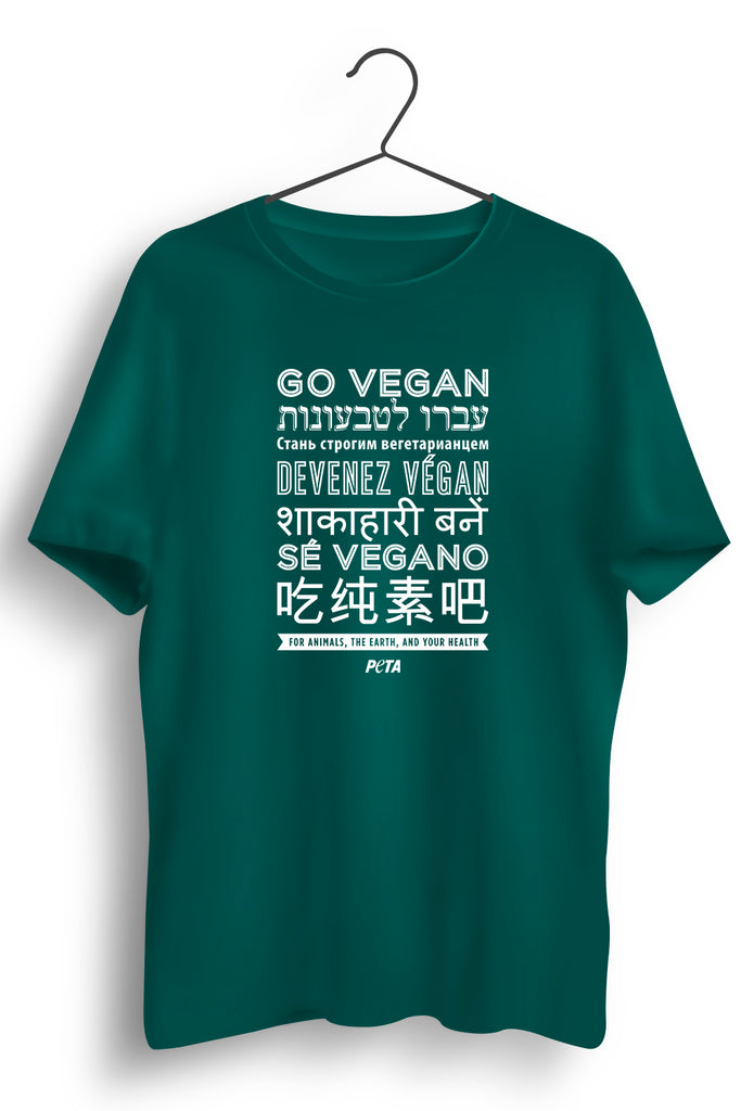 Go Vegan Multilingual Green Tshirt