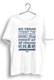 Go Vegan Multilingual White Tshirt