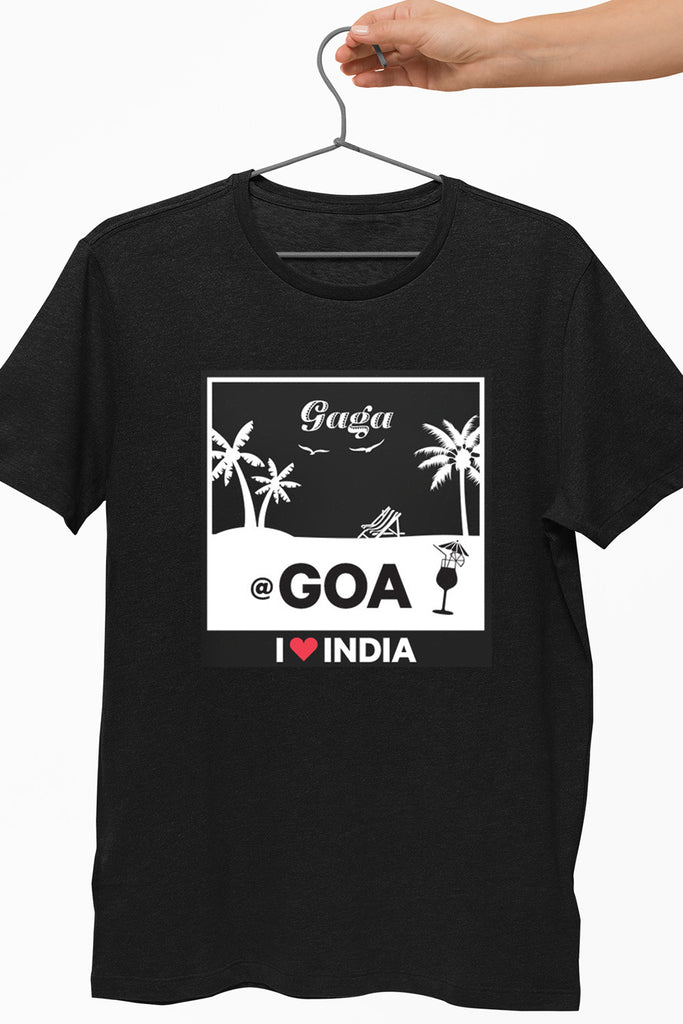 Gaga in Goa - Styched in India Graphic T-Shirt Black Color