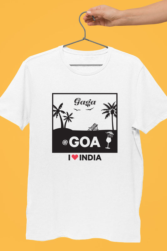 Gaga in Goa - Styched in India Graphic T-Shirt White Color
