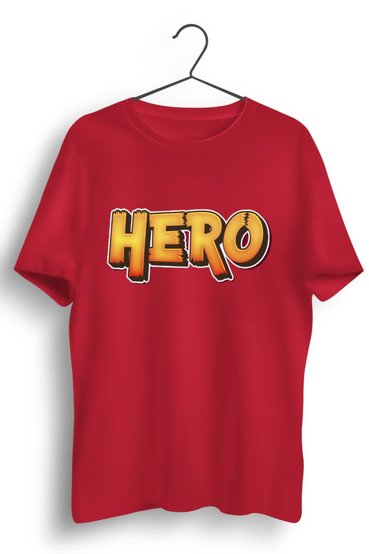 Hero Graphic Printed Red Tshirt