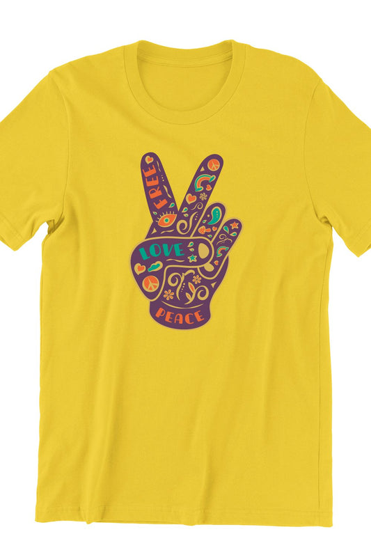 Hippie Victory Yellow Tshirt