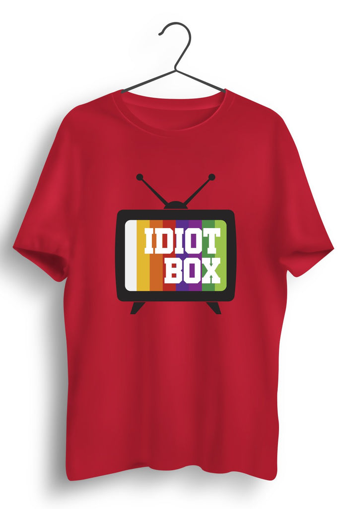Idiot Box Graphic Printed Red Tshirt