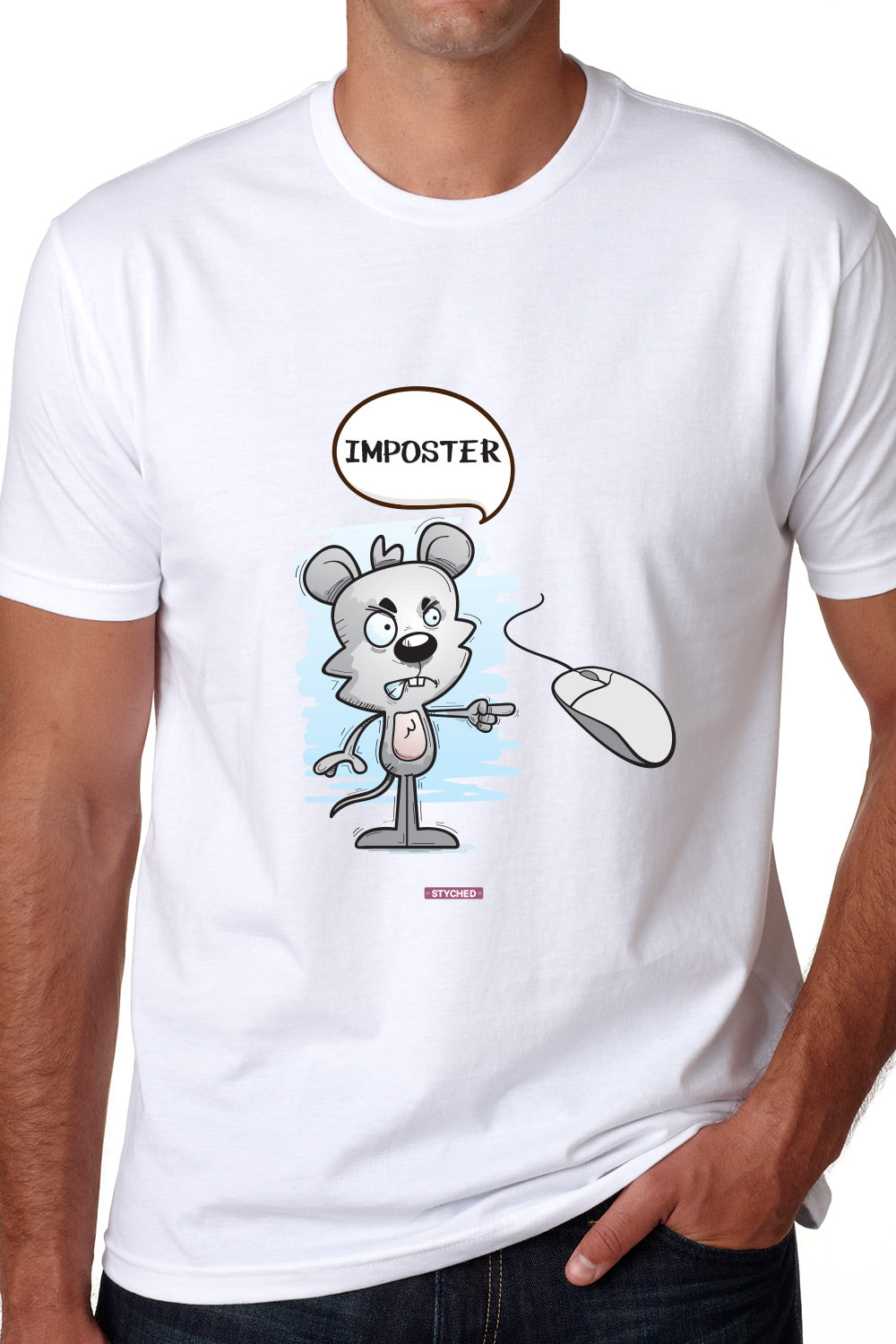 Imposter - Quirky Graphic T-Shirt White Color