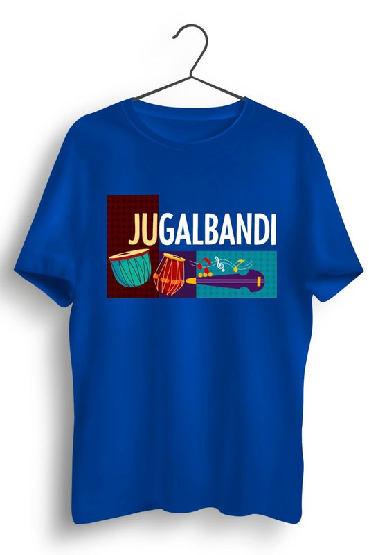 Jugalbandi Instruments Graphic Printed Blue Tshirt