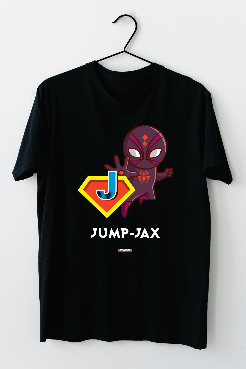 JumpJax by Styched Black Dry-Fit T-Shirt
