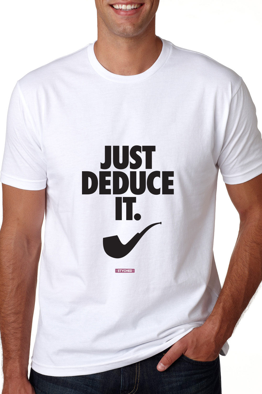 Just Deduce it Graphic T-Shirt White Color