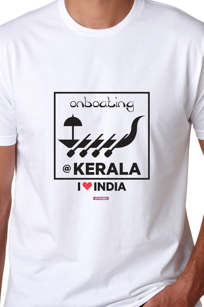 I love Kerala - Styched in India Graphic T-Shirt White Color