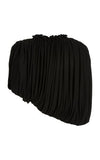 Black Asymmetric Draped Knit Cropped Top