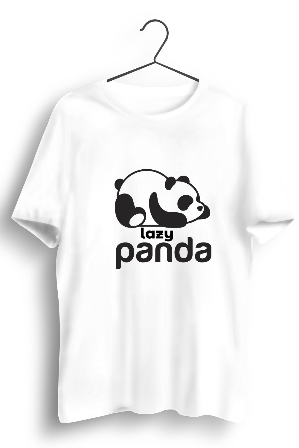 Lazy Panda Graphic Printed White Tshirt