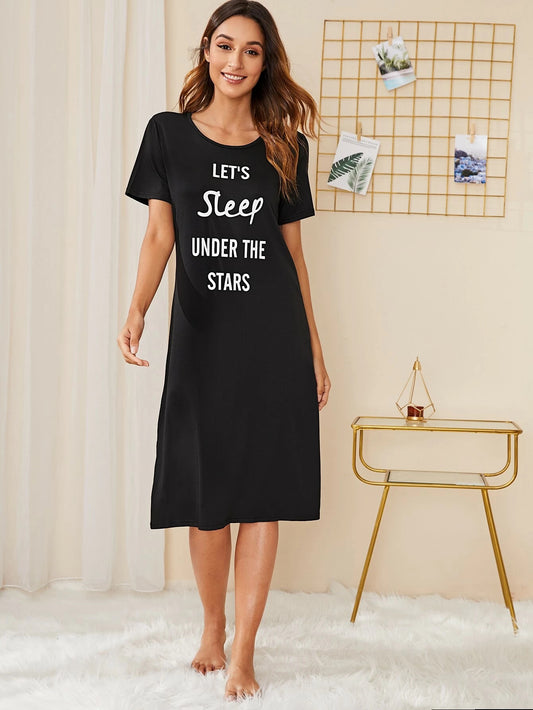 Sleep Printed Tee Dress