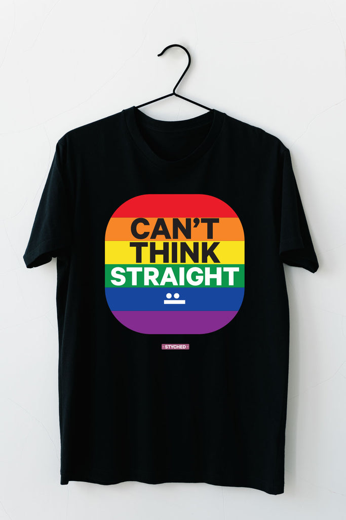 Cannot think straight when the times are confusing - Quirky Graphic T-Shirt Black Color
