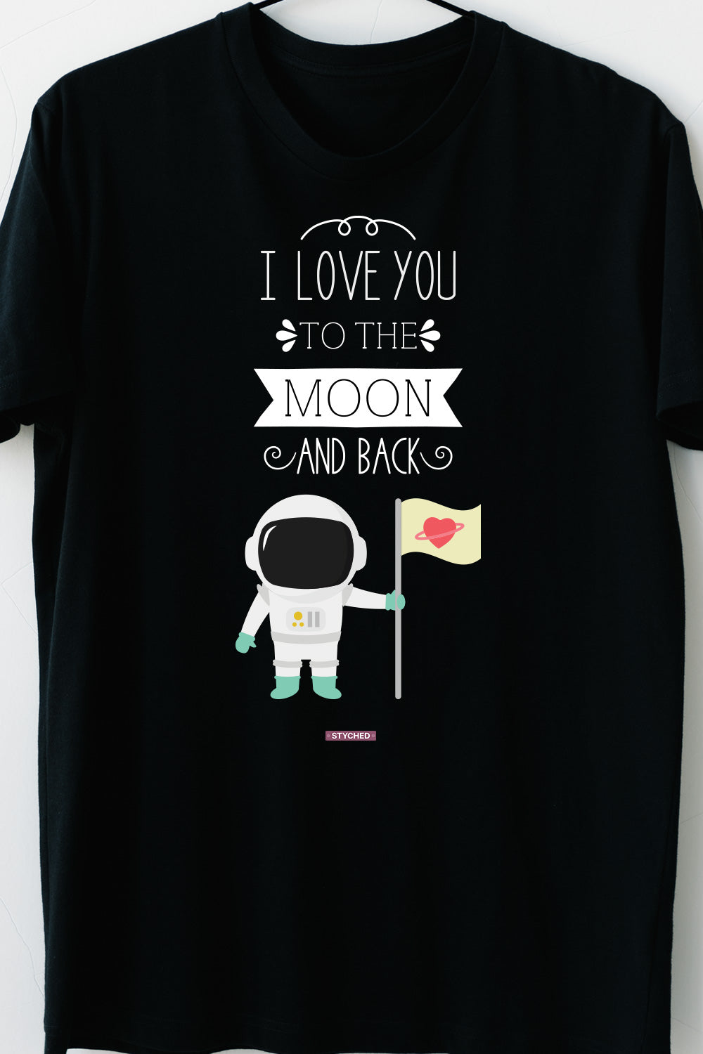 Love you to the Moon and Back - Contemporary Casual TShirt Black