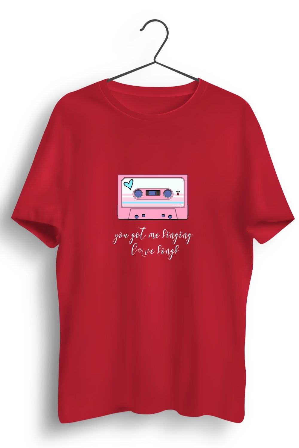 Love Song Graphic Printed Red Tshirt