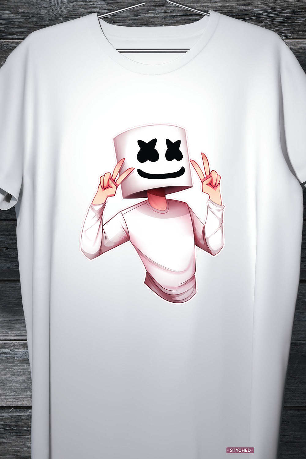 Marshmello Swag - Graphic Printed Tee on White Shirt