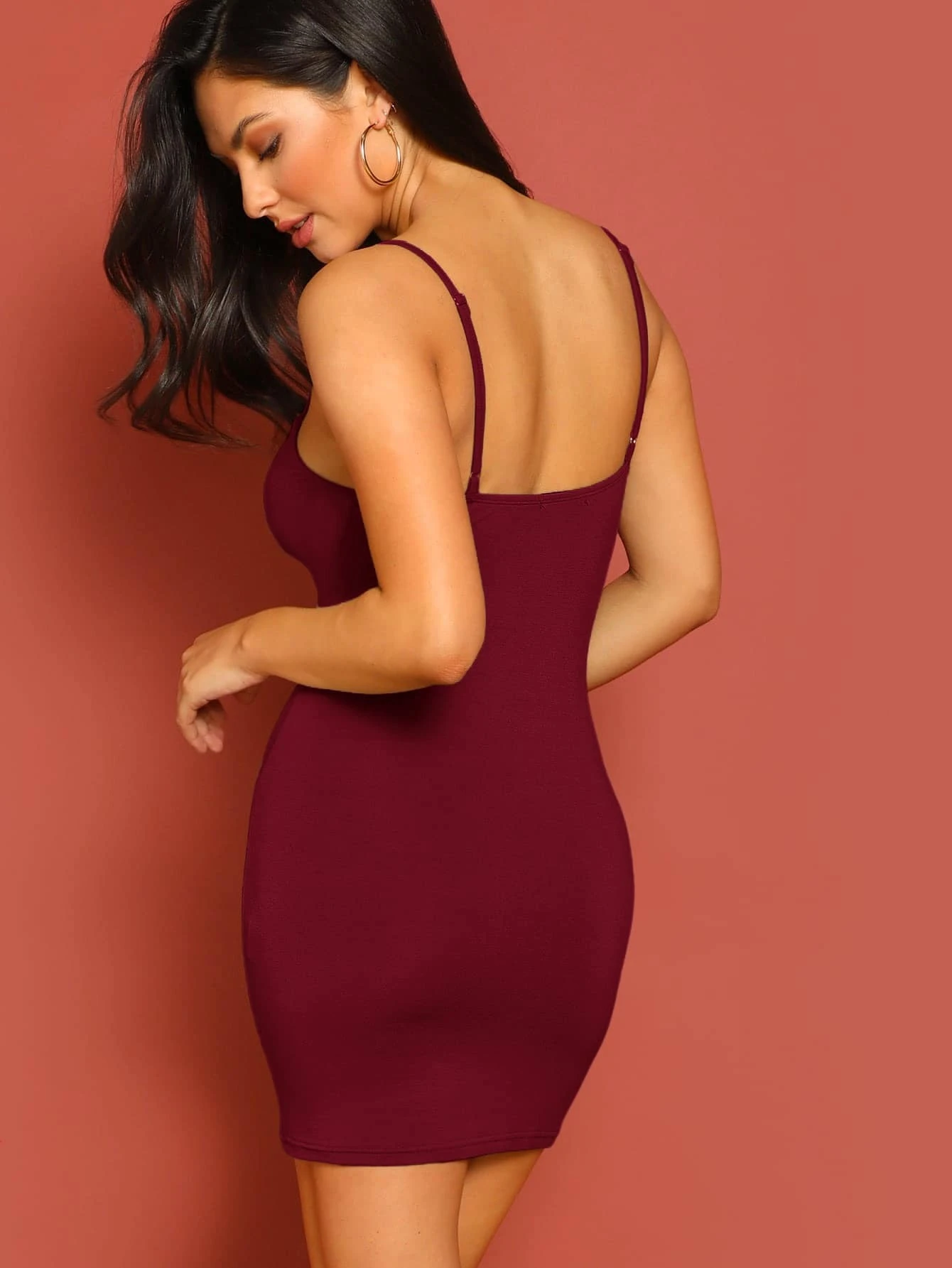 Burgundy bodycon mini 2024 dress
