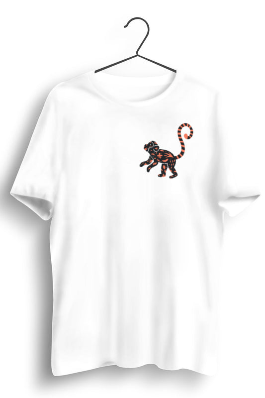 Monkey Business Graphic Printed White Tshirt