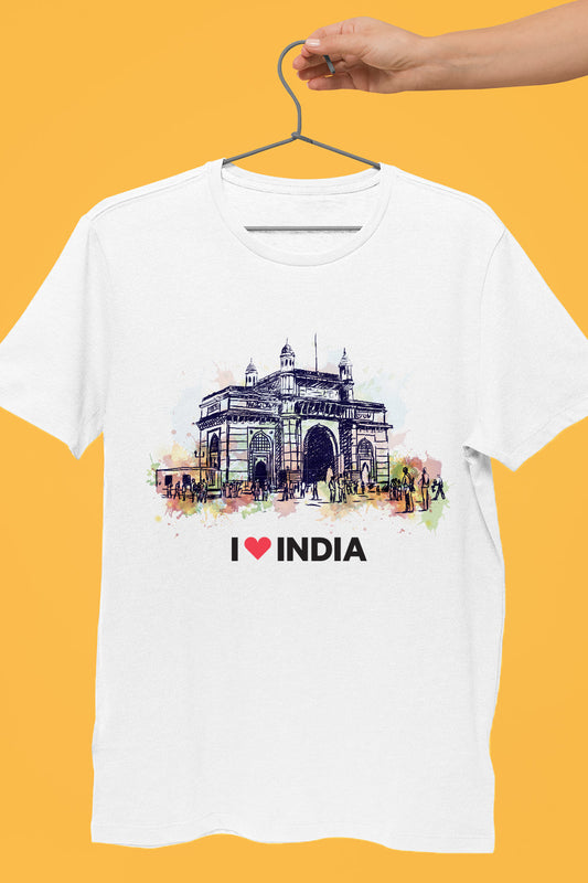 Gateway of India - Styched in India Graphic T-Shirt White Color