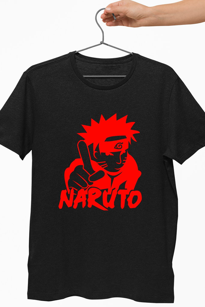 Naruto Red Graphic on Black Tshirt