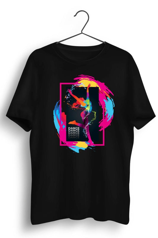 Dance Neon Print Black Unisex Tshirt
