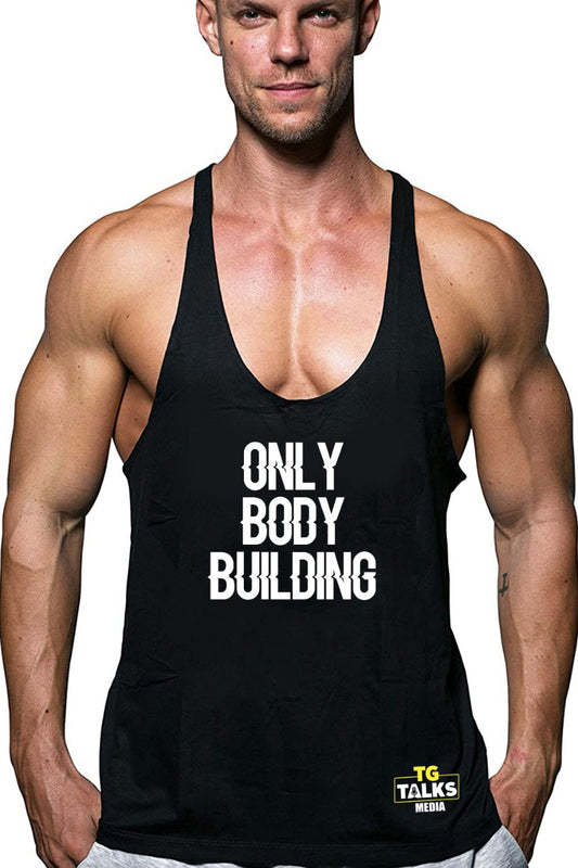 Only Body Building Black Stringer Top